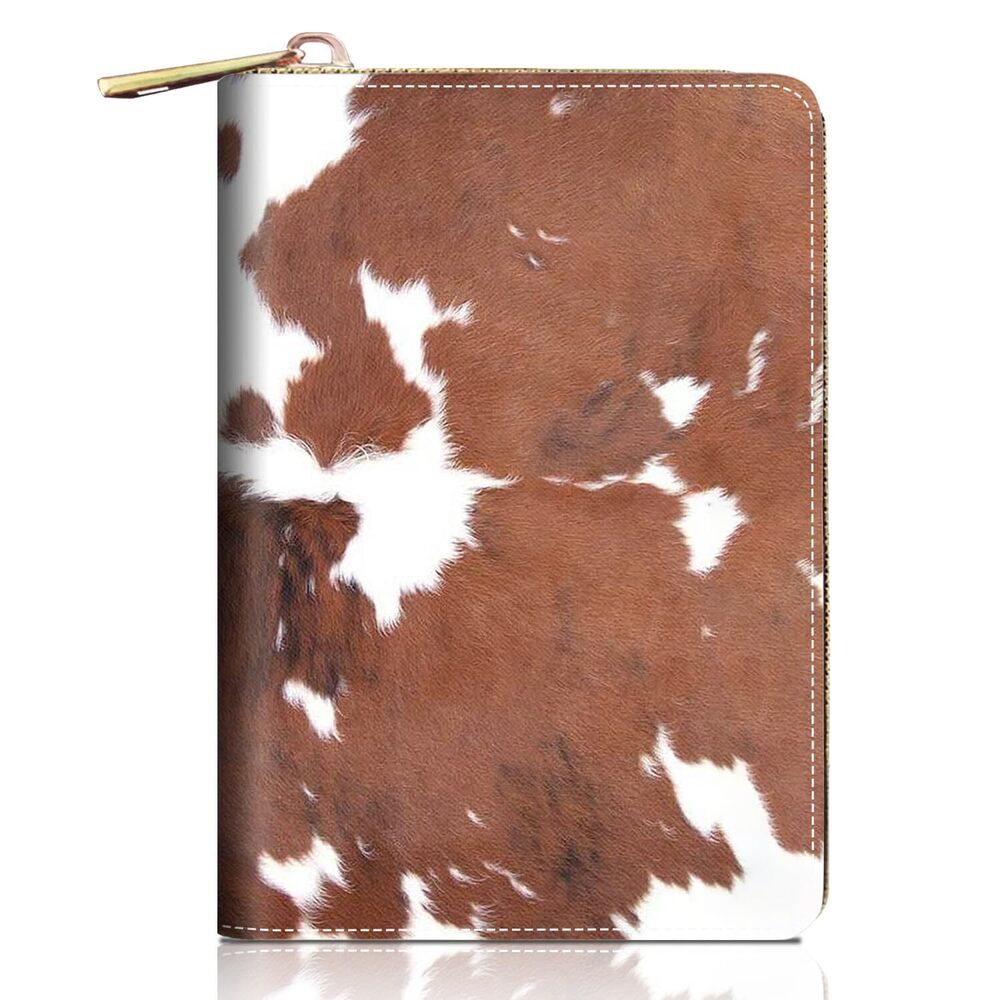 6480 Credit Card Holder Wallets , Brown Cow Print Design RFID Blocking